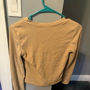tan blouse